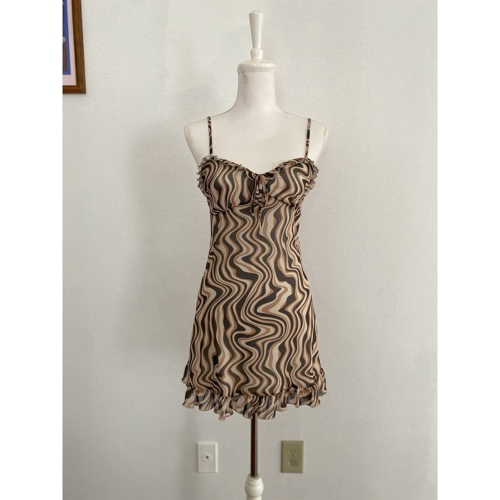 LA Hearts Womens XS Mesh Off Shoulder Bodycon Dress Romantic Coquette Modest